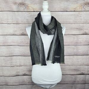 Men's Coach Varsity Sport Striped Scarf Wool Cashmere Blend